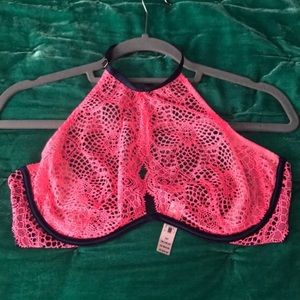Pink & navy bralette